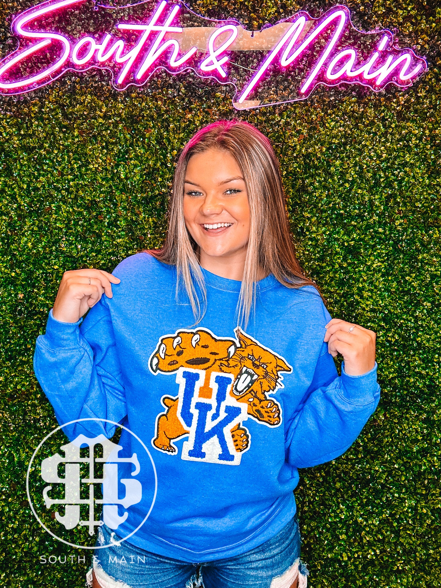 Kentucky Chenille Sweatshirt - Heather Royal Blue