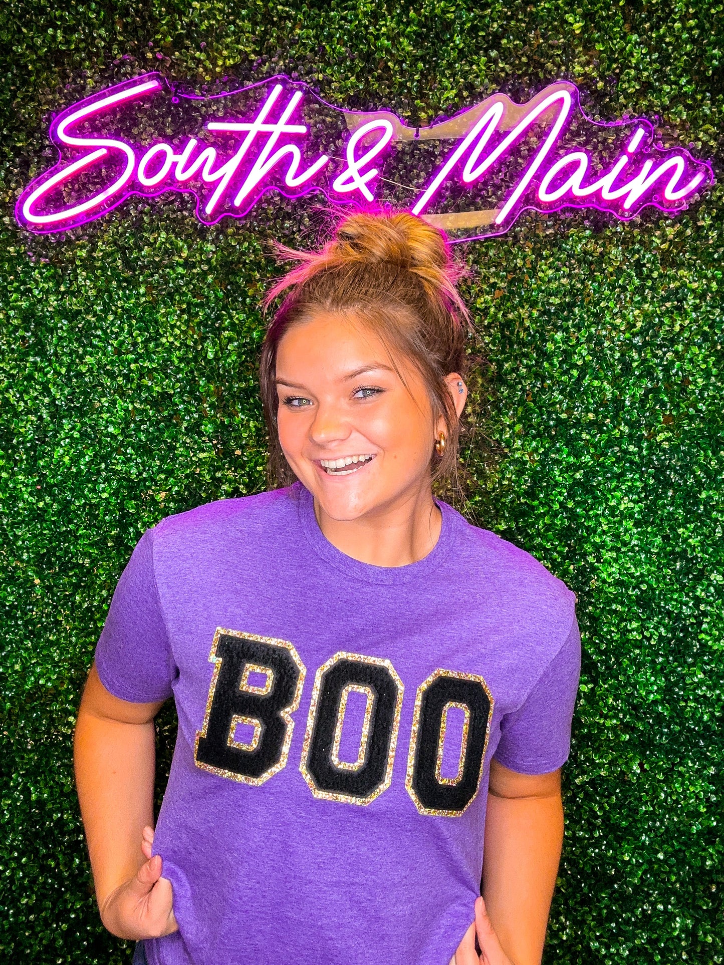 BOO Chenille T-Shirt - Purple