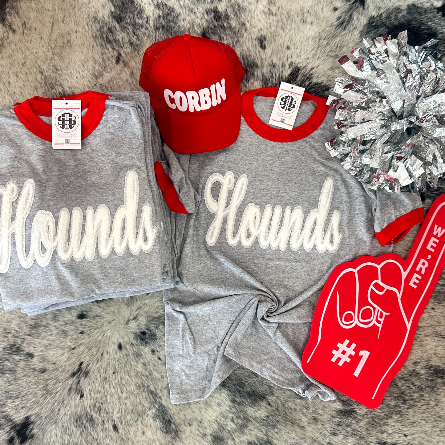 Hounds Chenille Grey Ringer T-Shirt