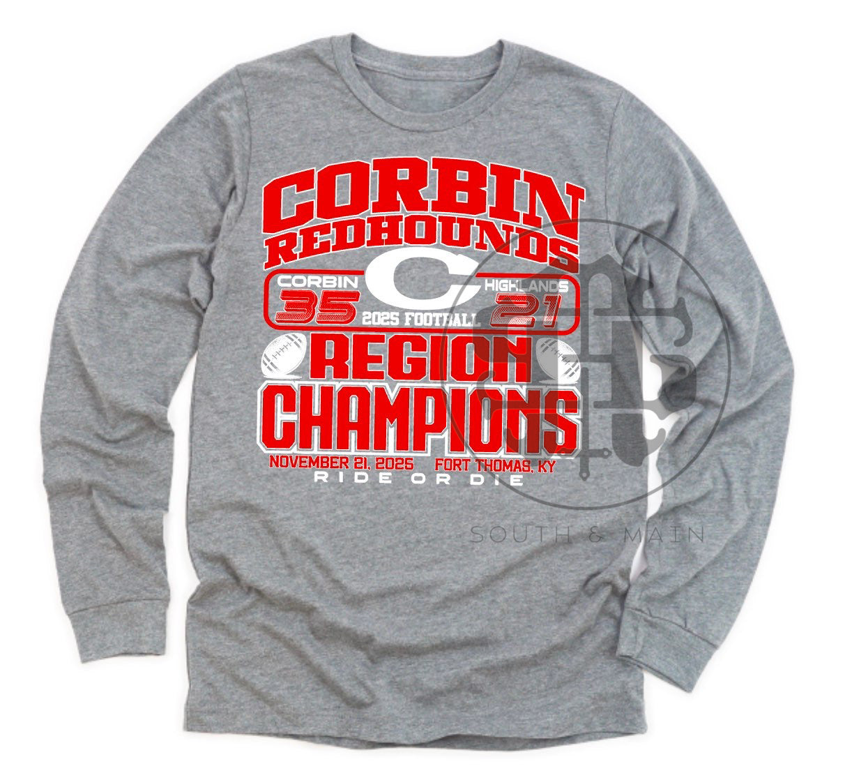 Corbin 2025 Region Champ Football Team Championship Shirt - CUTOFF 11/24