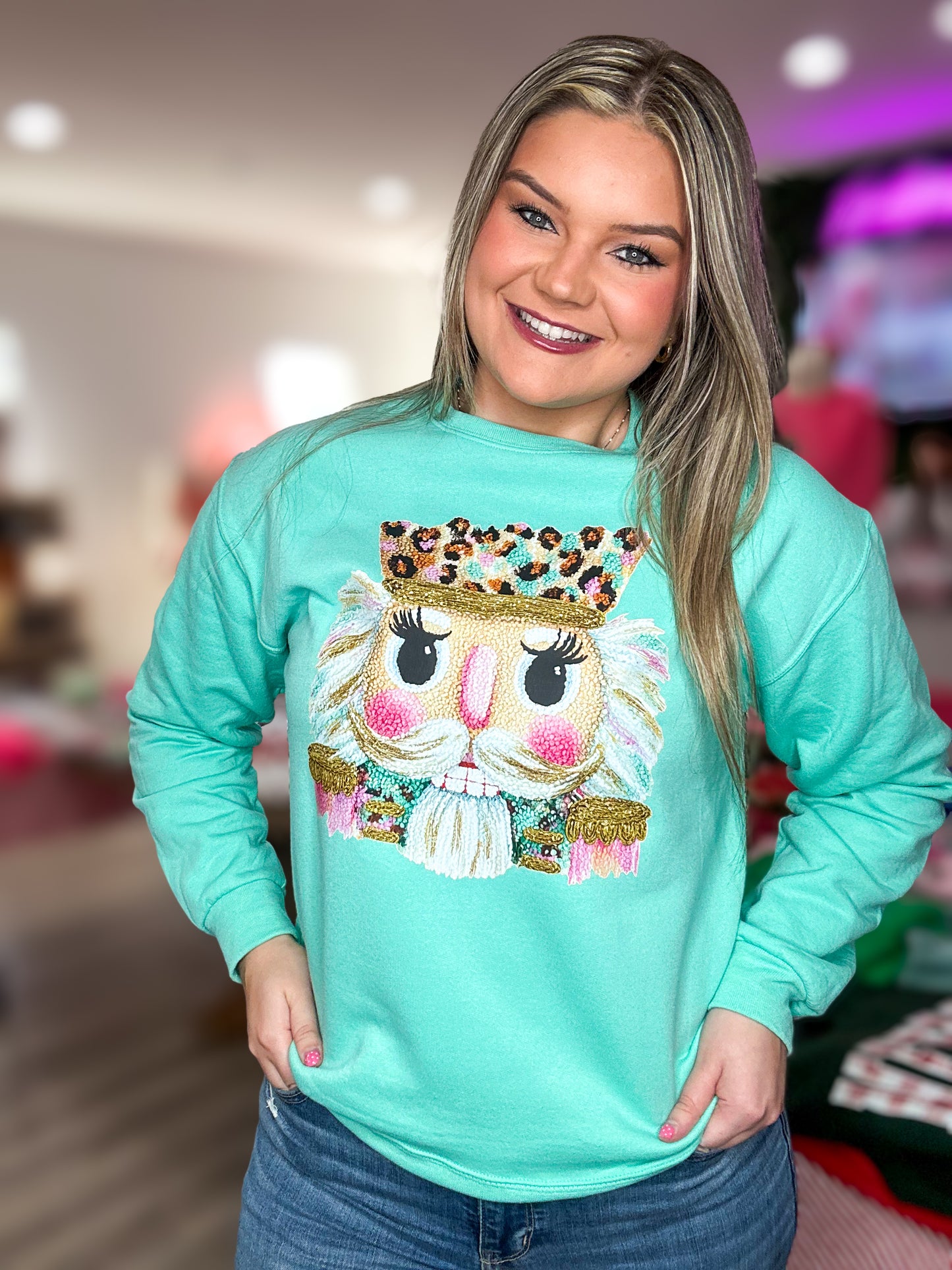 Nutcracker Faux Yarn Sweatshirt