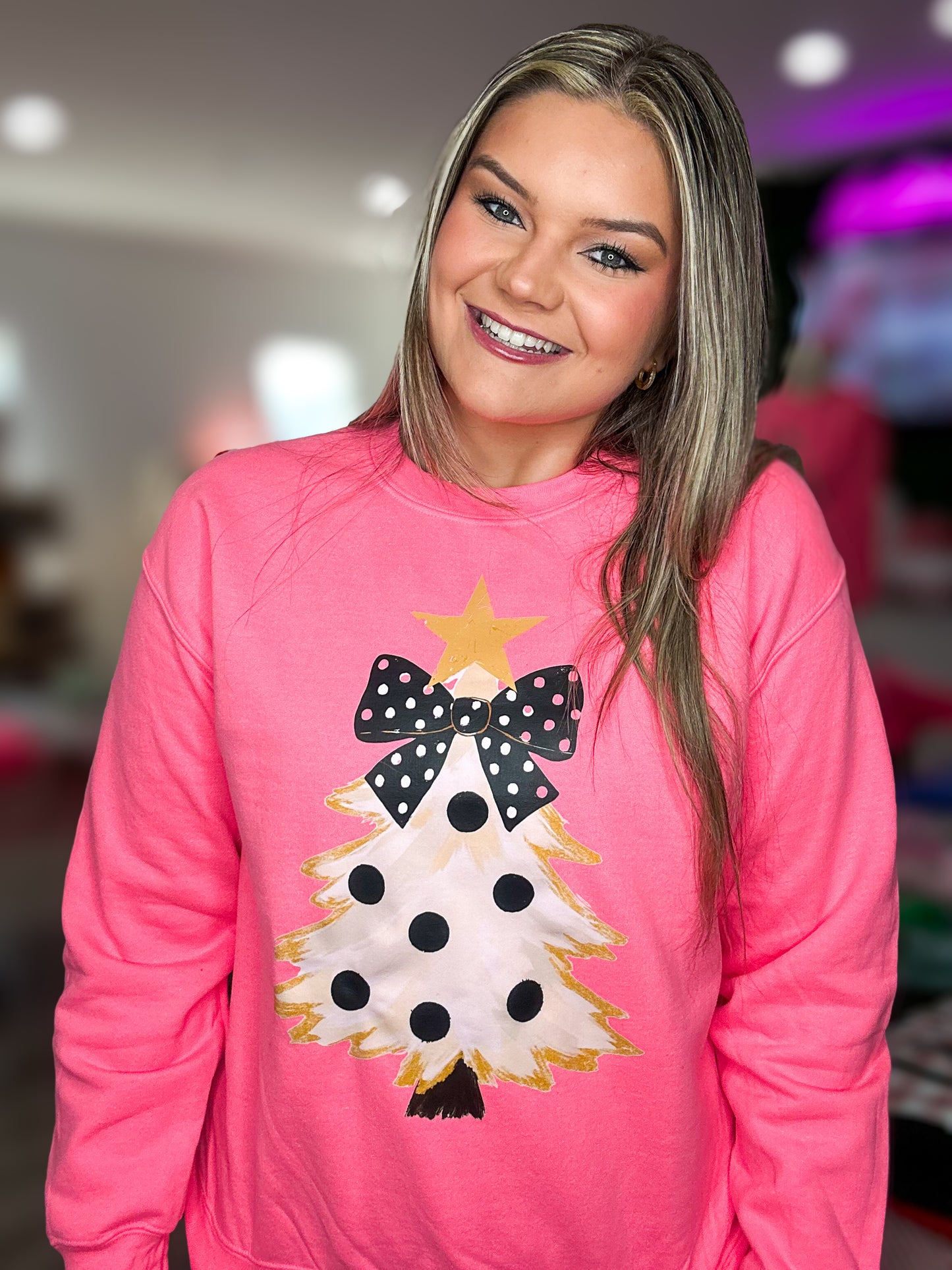 Polka Dot Christmas Tree Sweatshirt