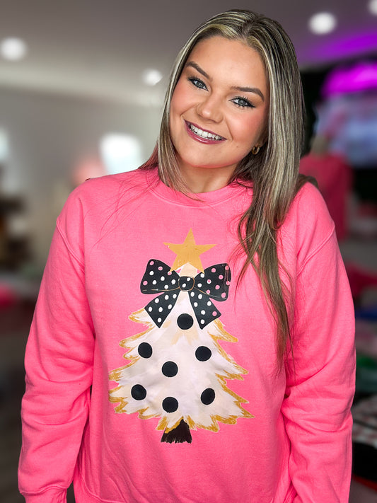 Polka Dot Christmas Tree Sweatshirt