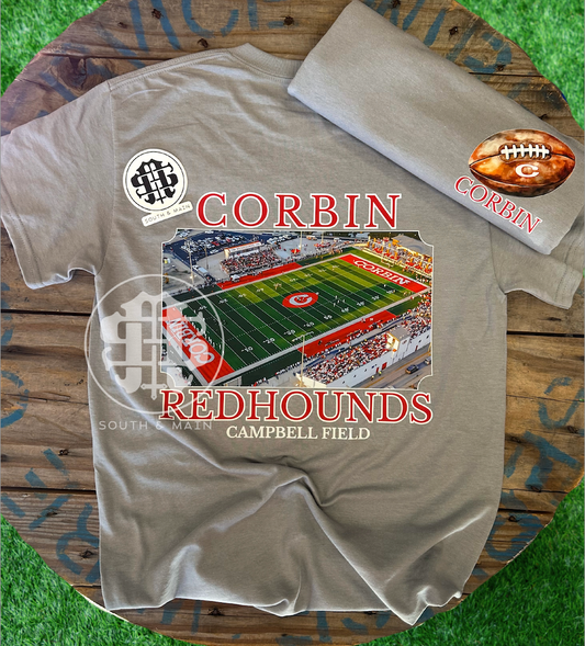 Campbell Field Redhounds Stadium Front/Back T-Shirt