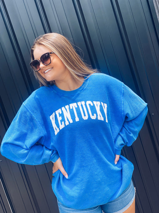 Kentucky Corded Crewneck Sweatshirt (Royal Blue)