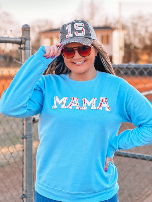 MAMA Baseball Chenille Sweatshirt