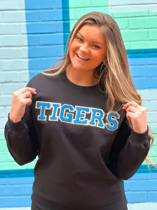 Black Sweatshirt w/ TIGERS Chenille