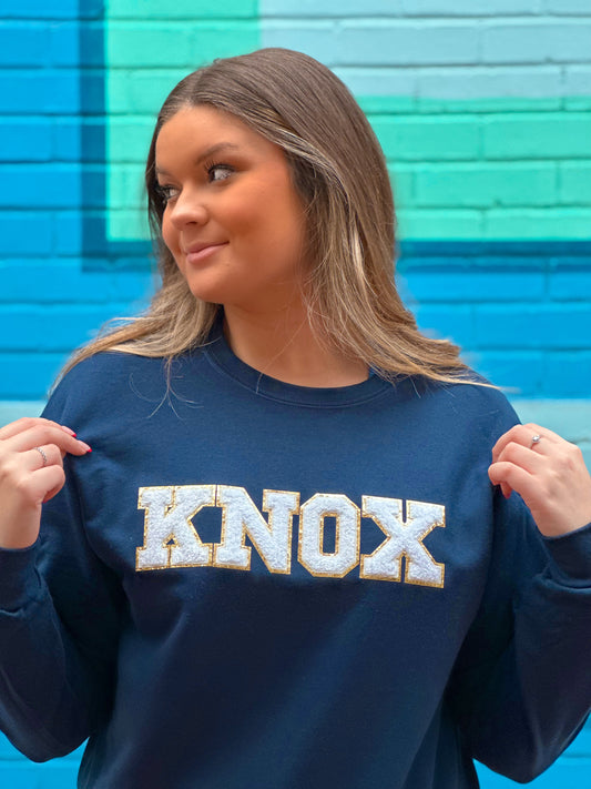 Navy Sweatshirt w/ KNOX Chenille