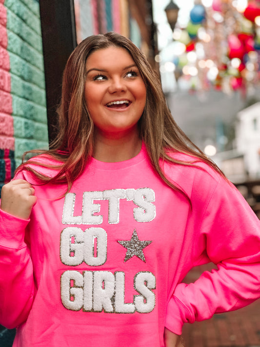 LET'S GO GIRLS w/ Star Chenille Sweatshirt