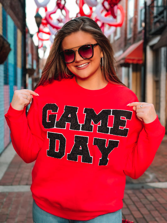 Black GAME DAY Chenille Sweatshirt