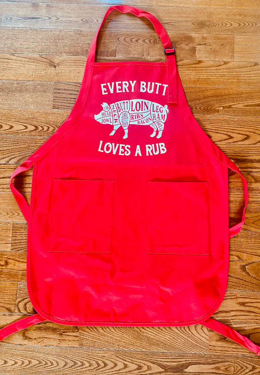 Every Butt Loves A Rub Apron (Red)