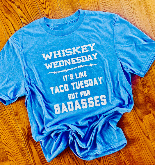 Whiskey Wednesday T-Shirt (Heather Blue)