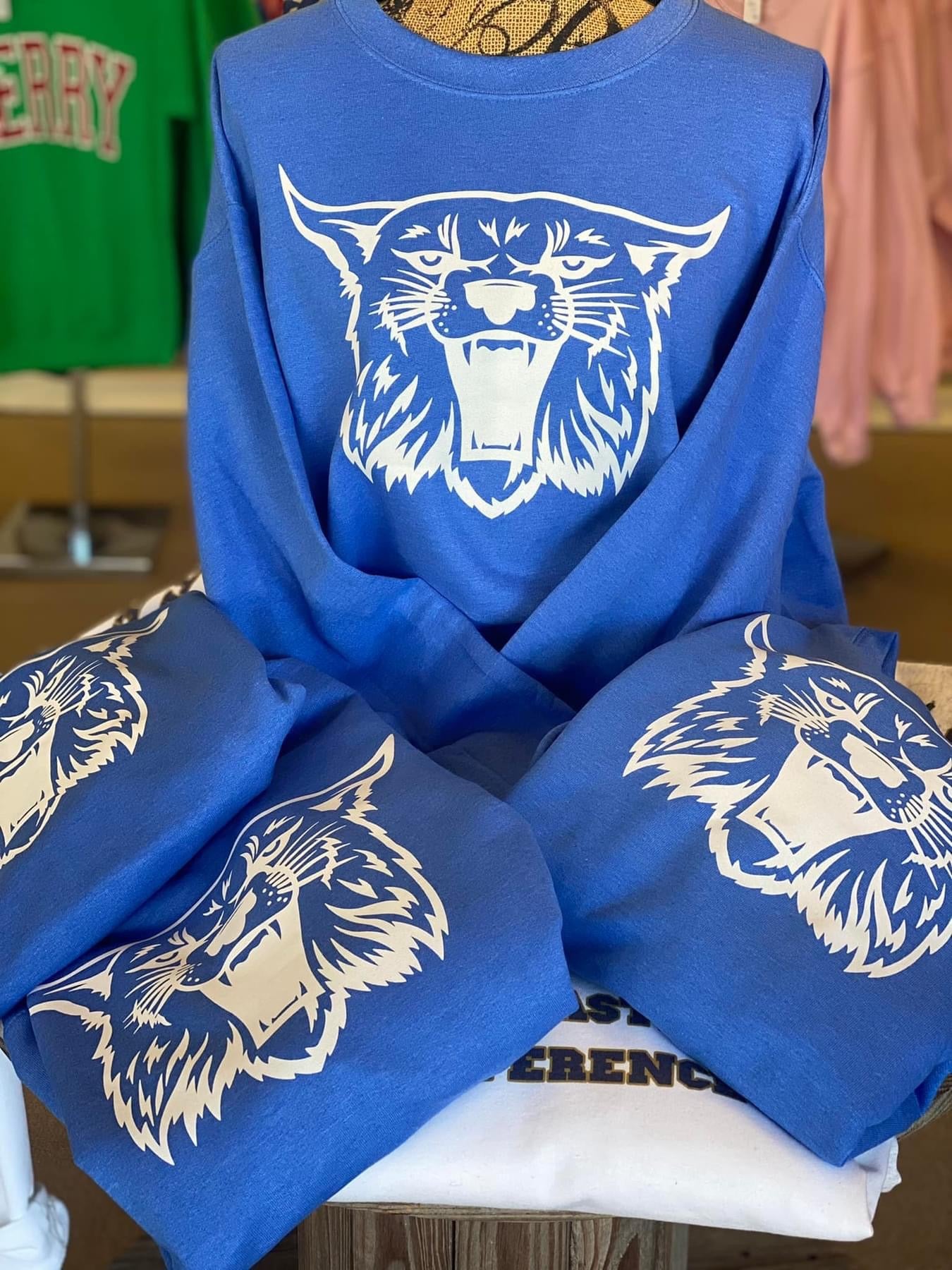 Wildcat Head Sweatshirt (Heather Royal Blue)