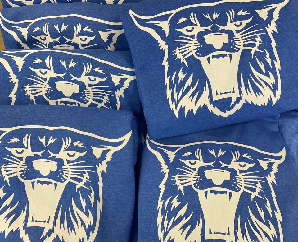 Wildcat Head Sweatshirt (Heather Royal Blue)