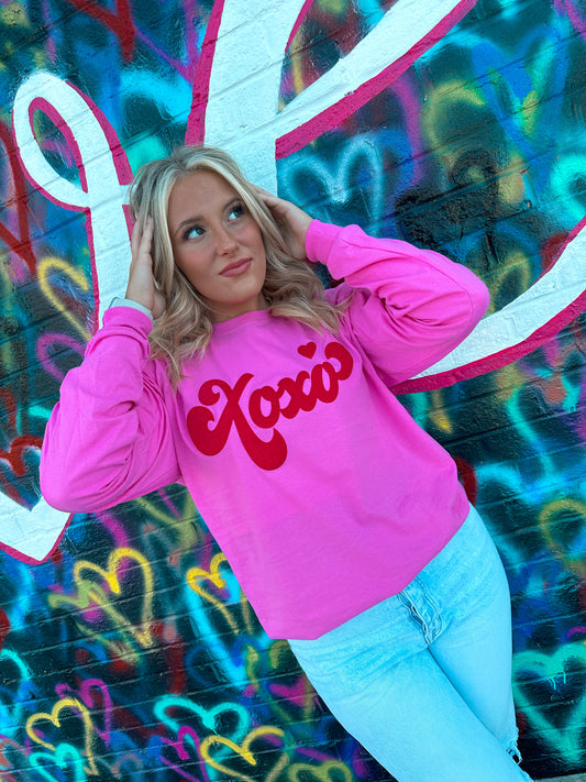 Candy Pink Long Sleeve w/ Red XOXO