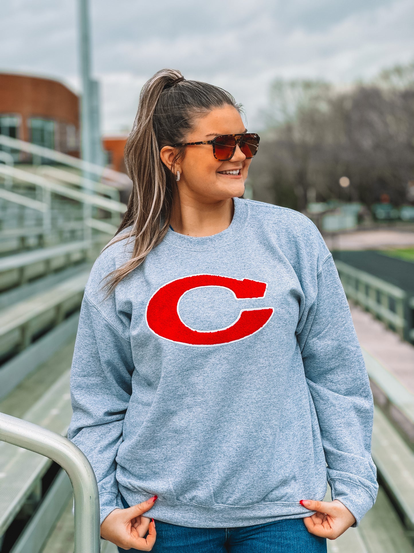 Grey Sweatshirt w/ Red Corbin C