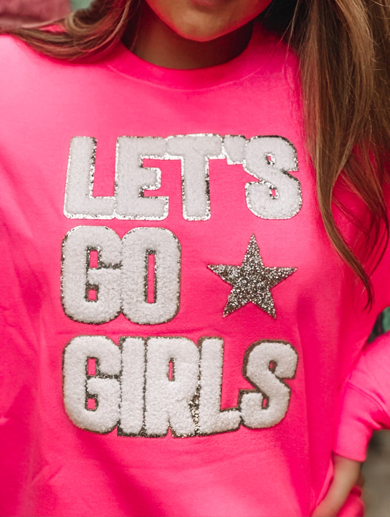 LET'S GO GIRLS w/ Star Chenille Sweatshirt