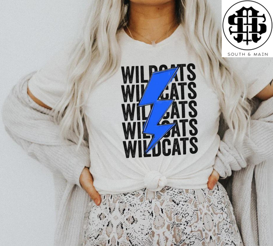 Wildcats Lighting Bolt T-Shirt (Cream)