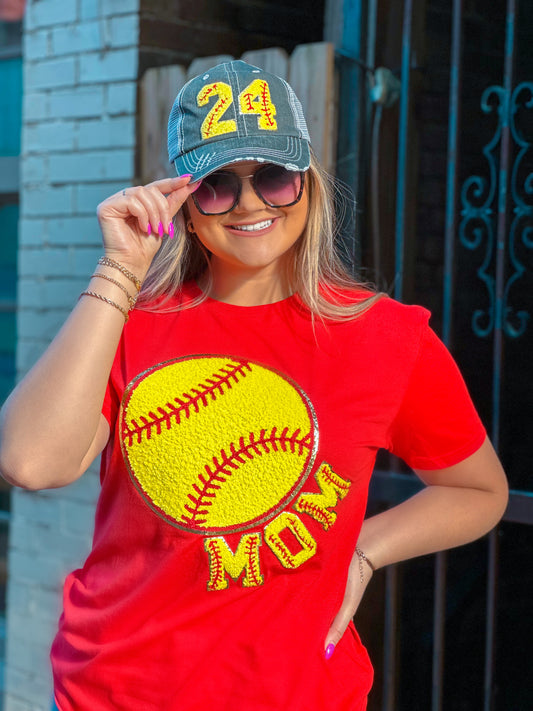 Softball Mom Chenille T-Shirt